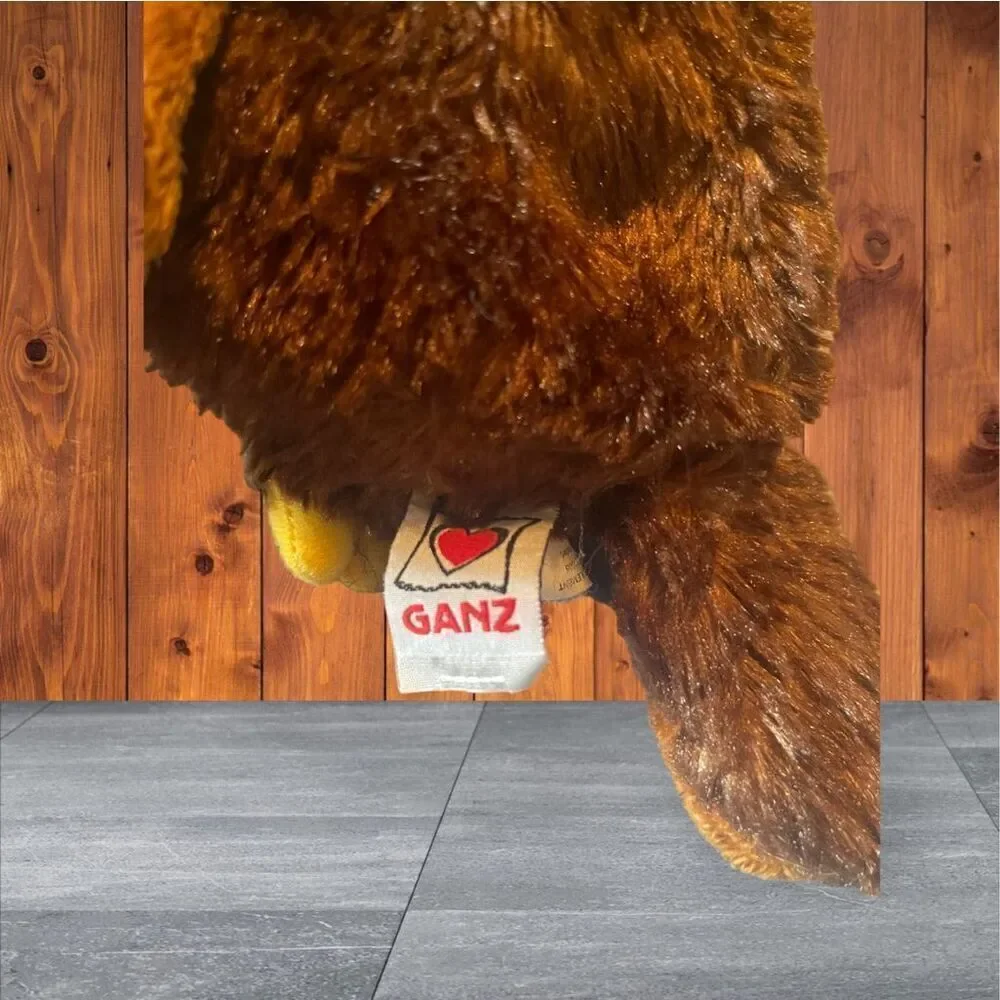 Ganz Kids Brown Polyester Webkinz Barred Fluffy Owl Plush Toy